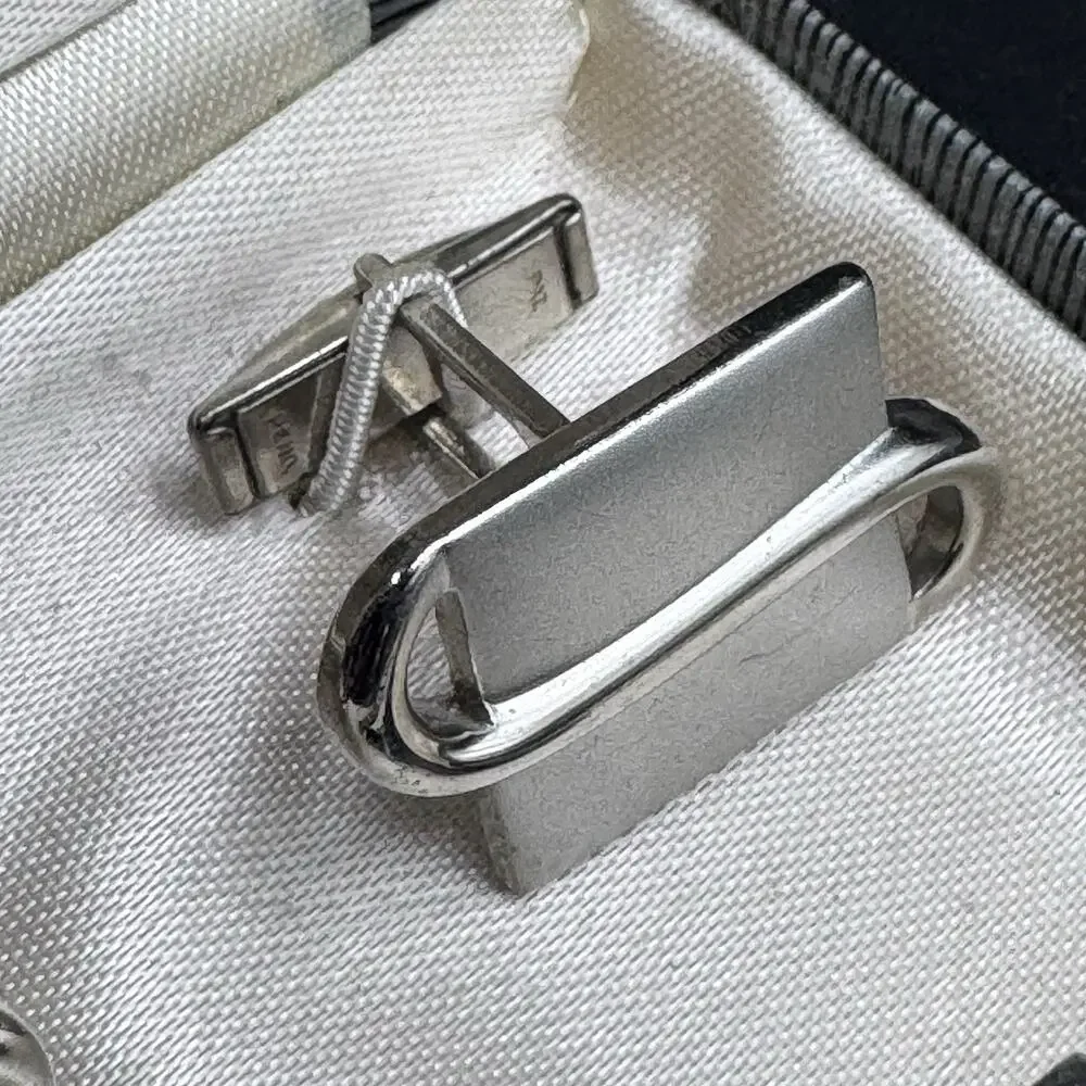 Vintage Pennleigh Silver Tone Cufflinks & Tie Pin in Original Box